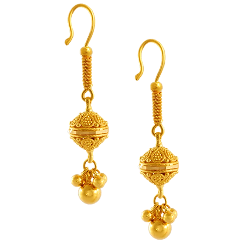 22KT Yellow Gold Jhumki Earrings For Women