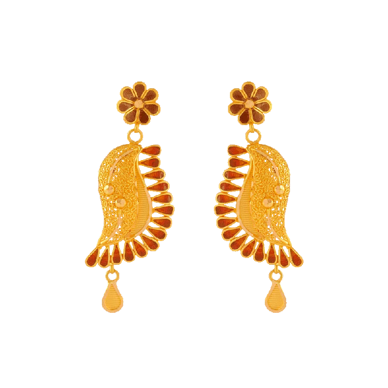 22KT Yellow Gold Jhumki Earrings For Women