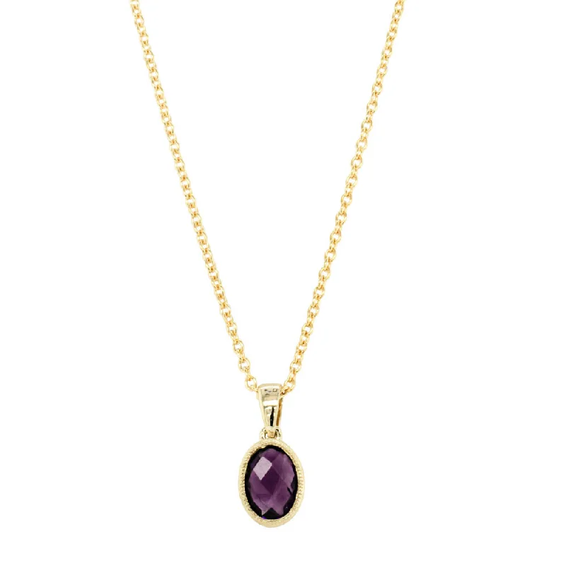 9ct Yellow Gold Amethyst Lavender Pendant