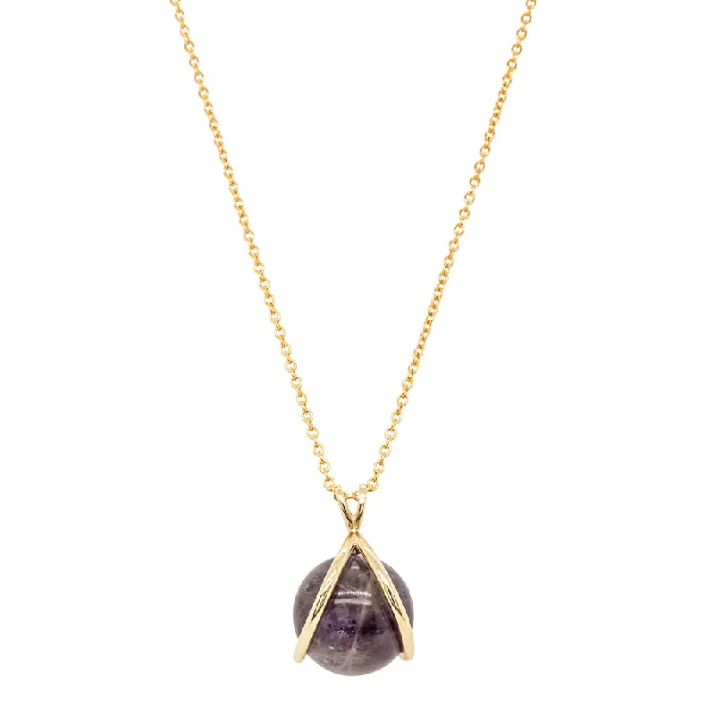 9ct Yellow Gold Amethyst - Of Thought Mindfulness Pendant