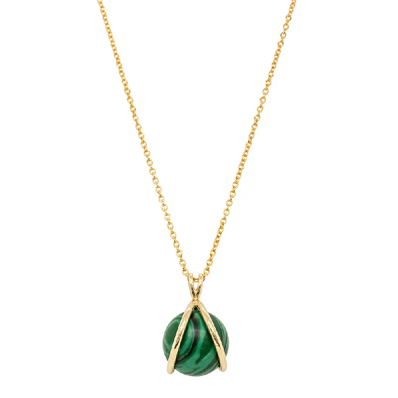 9ct Yellow Gold Malachite - Of Spirit Mindfulness Pendant