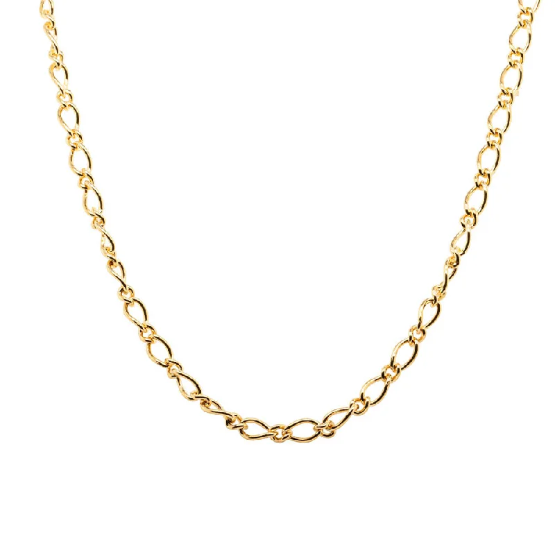 9ct Yellow Gold Oval Figaro Chain