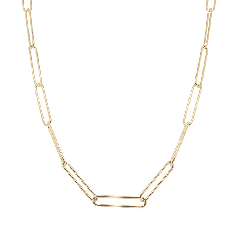 9ct Yellow Gold Paperclip Link Necklace