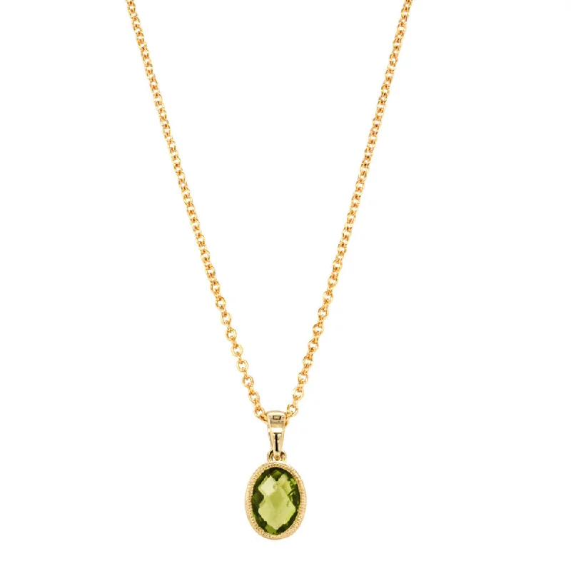 9ct Yellow Gold Peridot Lemongrass Pendant