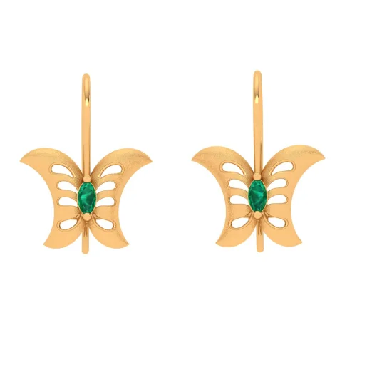 Beguiling Butterfly Pattern Gold Earrings