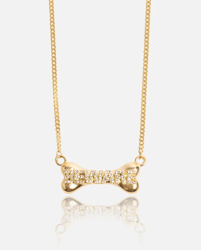 Beware Bone Necklace - Gold