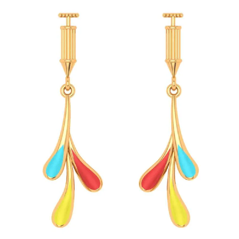 Colourful Gold Drop Earrings