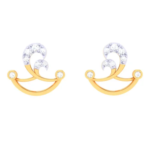 Dainty 14k Gold Studs Earrings From Pc Chandra Jewellers