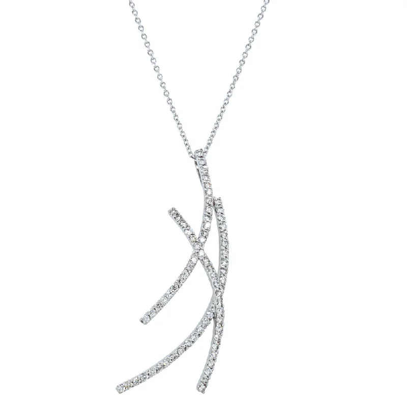 Deja Vu 18ct White Gold .51ct Diamond Kiss Pendant