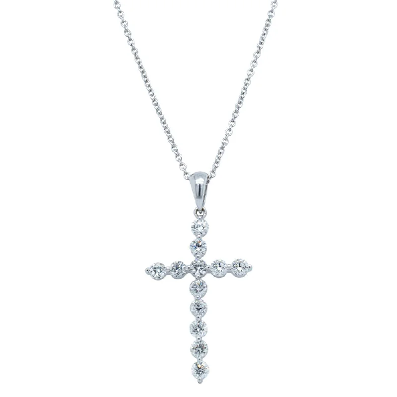 Deja Vu 18ct White Gold .97ct Diamond Cross Pendant