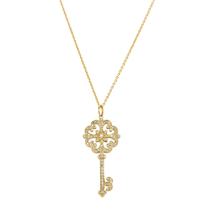 Deja Vu 18ct Yellow Gold .40ct Diamond Key Pendant