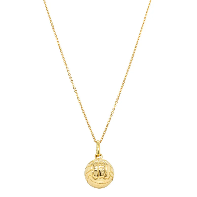 Deja Vu 18ct Yellow Gold Hollow Football Necklace