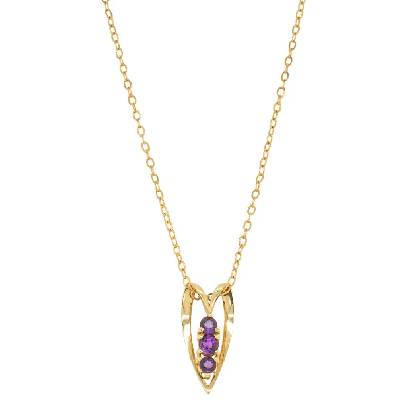 Deja Vu 9ct Yellow Gold Amethyst Pendant