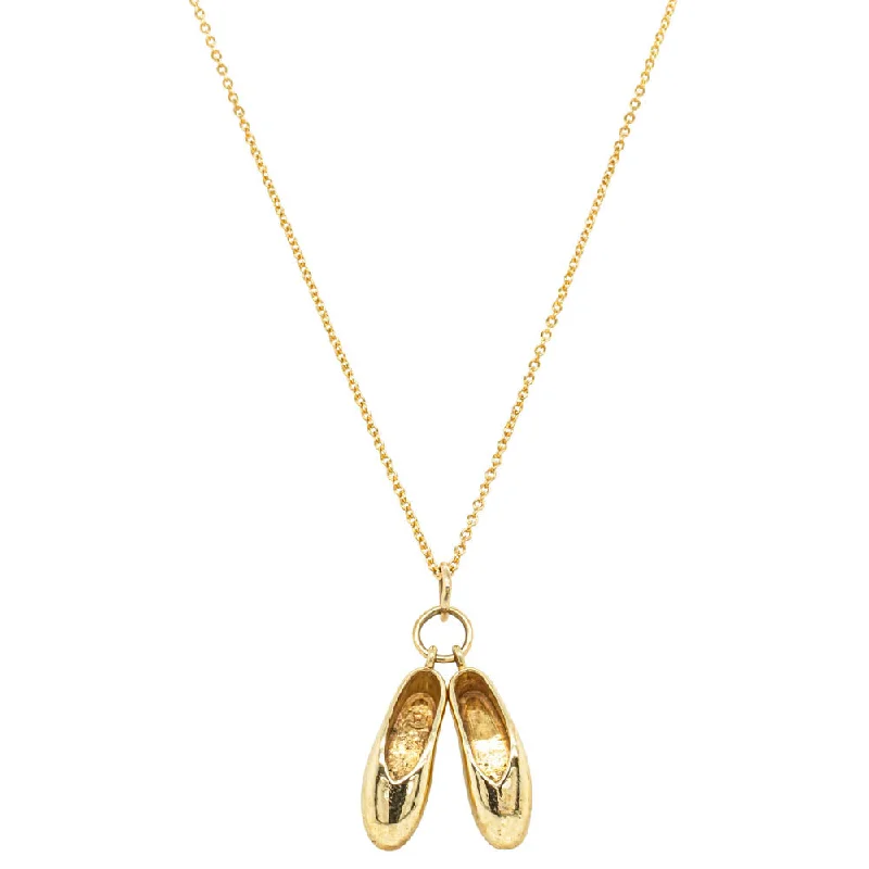 Deja Vu 9ct Yellow Gold Ballet Shoes Necklace