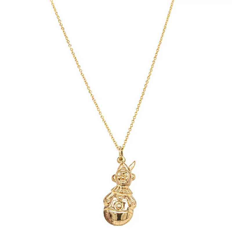 Deja Vu 9ct Yellow Gold Hollow Clown Necklace