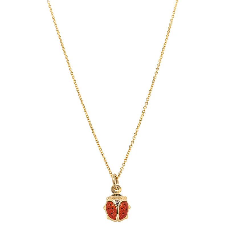 Deja Vu 9ct Yellow Gold Hollow Ladybird Necklace