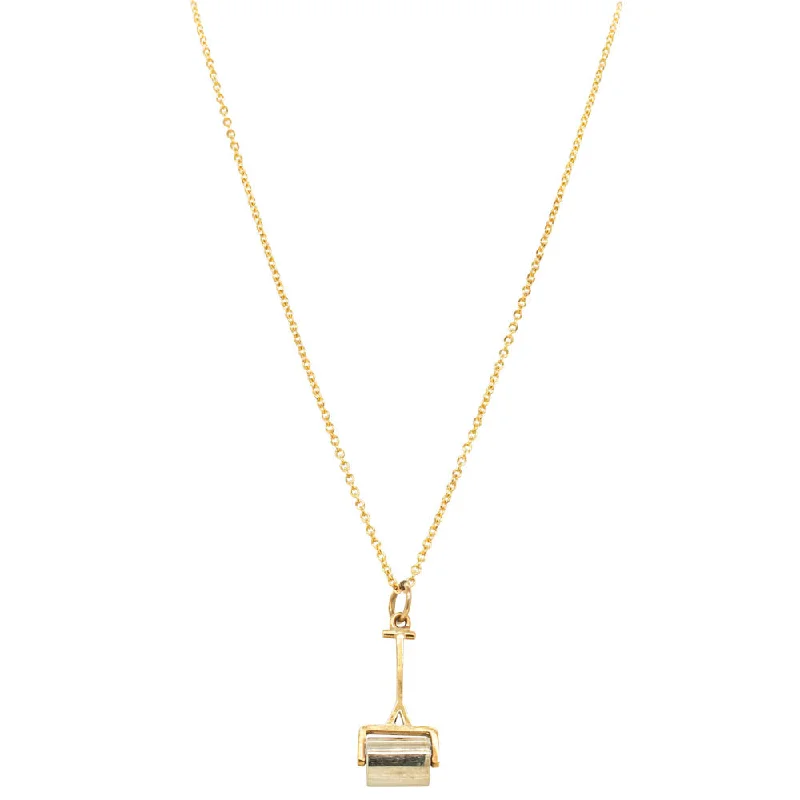 Deja Vu 9ct Yellow Gold Hollow Lawn Roller Necklace