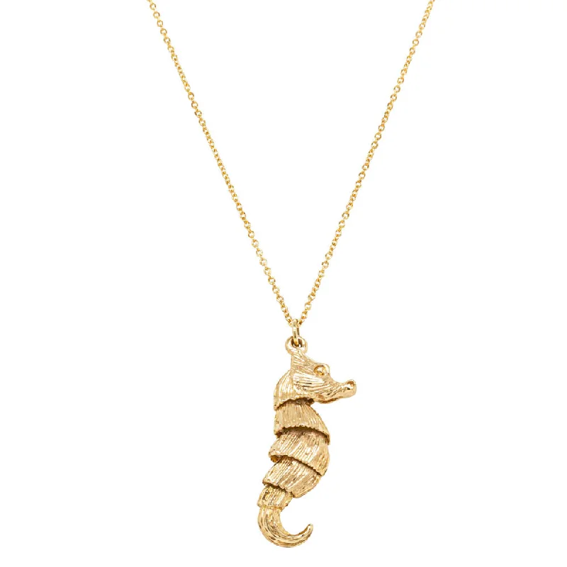 Deja Vu 9ct Yellow Gold Seahorse Necklace