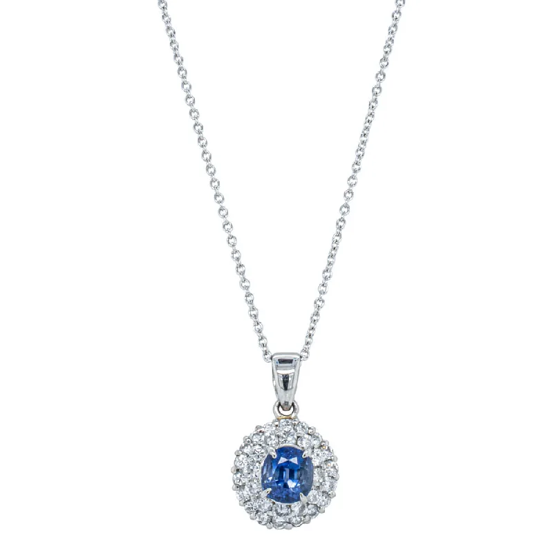 Deja Vu Platinum 1.70ct Sapphire & Diamond Pendant