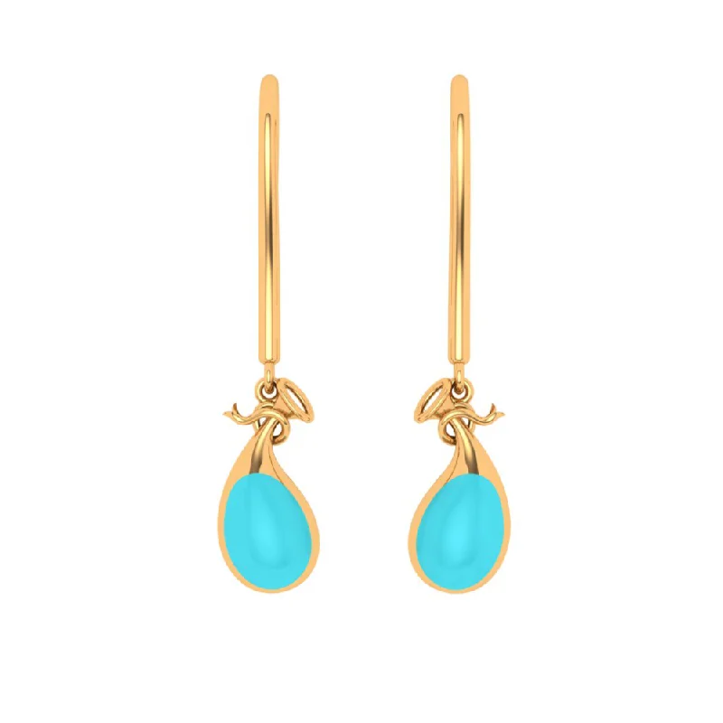 Delectable Hook Type Gold Drop Earrings