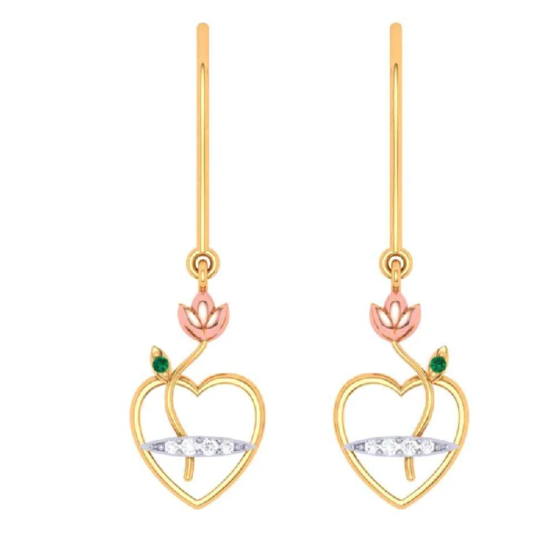 Exquisite 14k Hear Gold Earrings