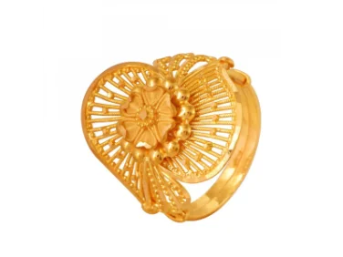 Floral Mesh Gold Finger Ring