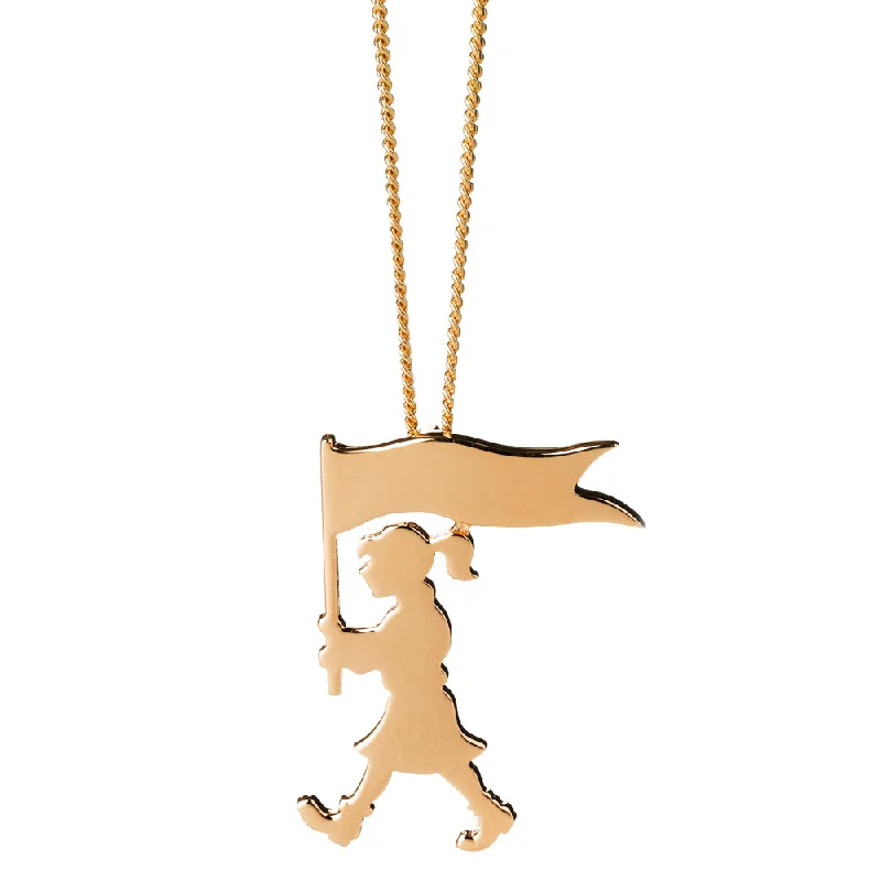 Karen Walker Marching Girl Necklace - 9ct Yellow Gold