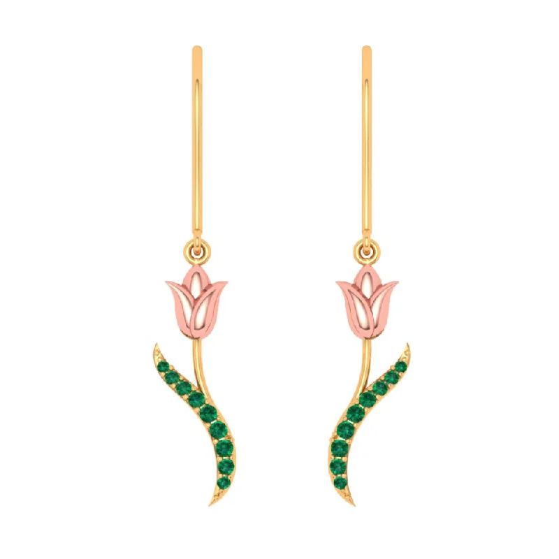 Lotus Themed Gold Earrings For Any Special Occasion