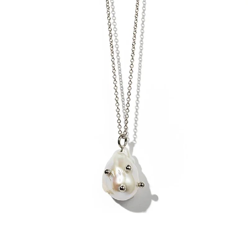 Meadowlark Anemone Pearl Chain Necklace - Sterling Silver