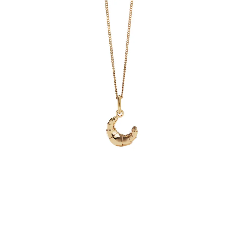 Meadowlark Croissant Charm Necklace - Gold Plated