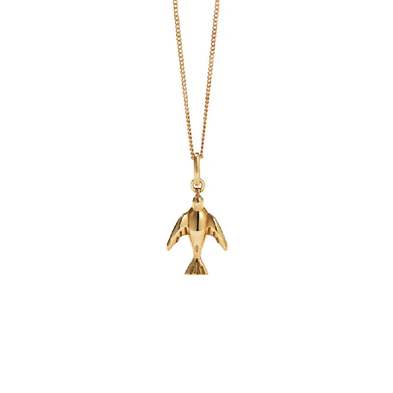 Meadowlark Dove Charm Necklace - Gold Plated