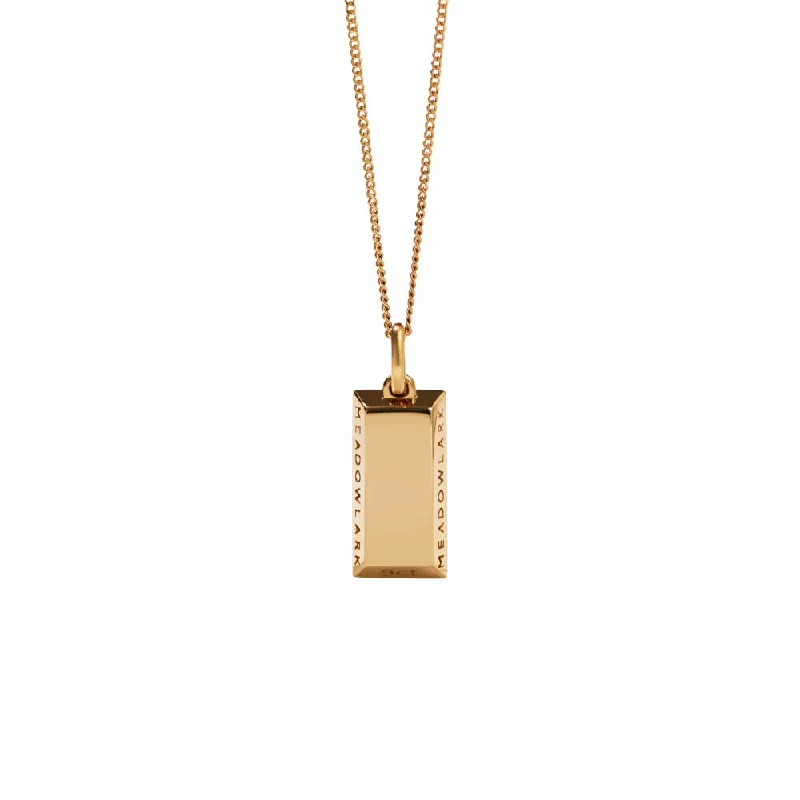 Meadowlark Gold Bar Charm Necklace - Gold Plated