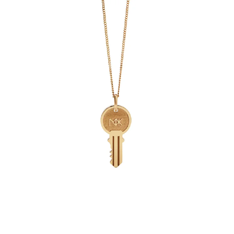 Meadowlark Key Charm Necklace - Gold Plated