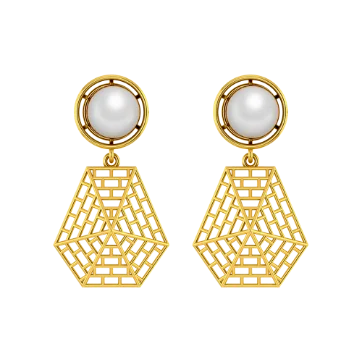 Opalescent Ore Gold Earrings