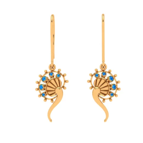 Red & Yellow Designer Gold Earrings