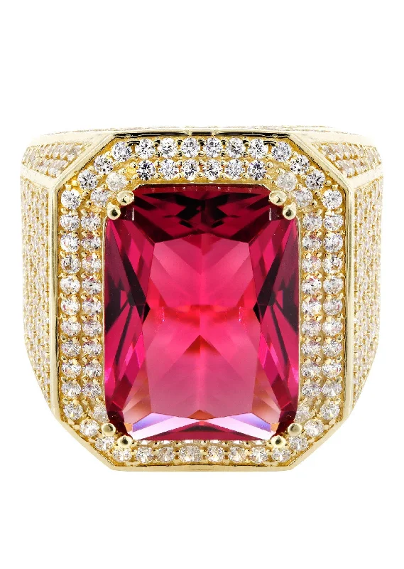 Ruby 10K Gold Mens Ring | 22.1 Grams