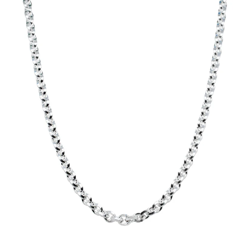 Sterling Silver Navette Link Necklace