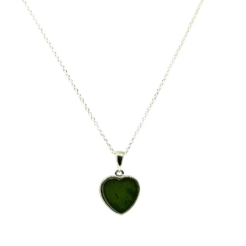 Sterling Silver Pounamu Heart Pendant