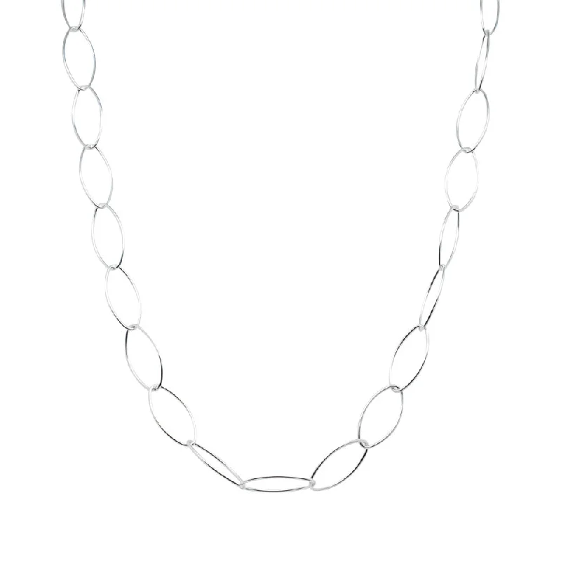 Sterling Silver Wide Trace Link Necklace