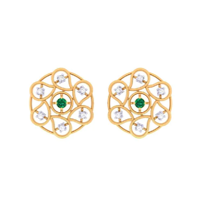 Tear-drop Earrings In A Circular Frame