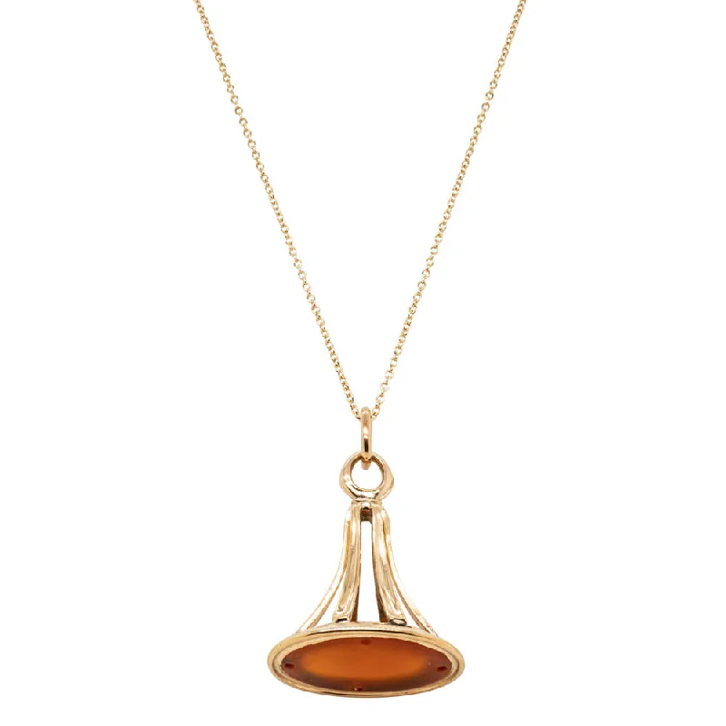 Vintage 9ct Yellow Gold Carnelian Pendant