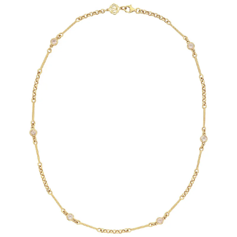 Zoe & Morgan Azalea Necklace - Gold Plated & Rose Quartz