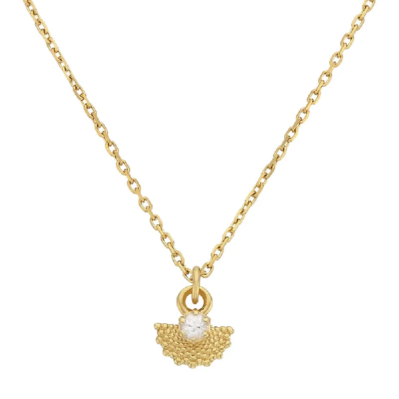 Zoe & Morgan EOS Pendant  - Gold Plated & White Zircon