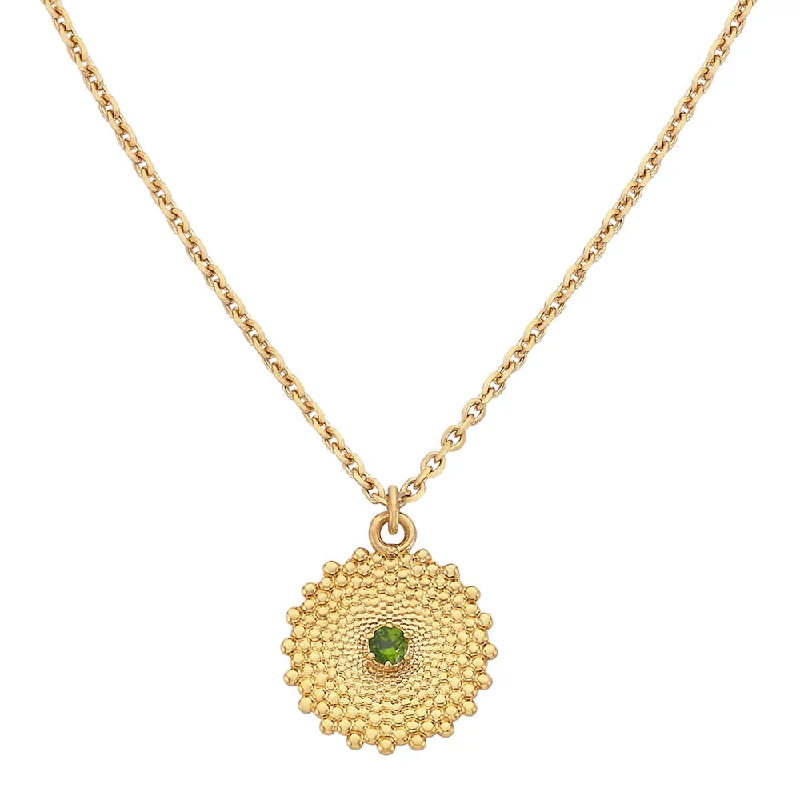 Zoe & Morgan Helios Pendant  - Gold Plated & Chrome Diopside