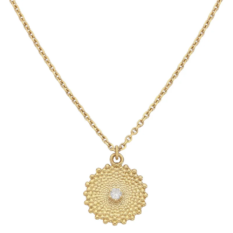 Zoe & Morgan Helios Pendant  - Gold Plated & White Zircon