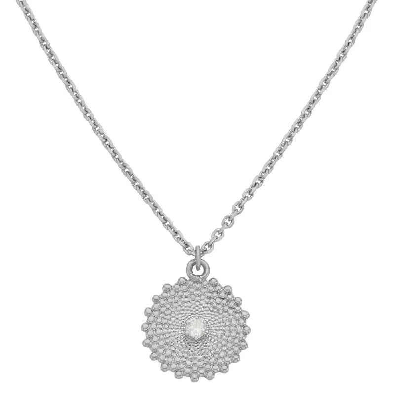 Zoe & Morgan Helios Pendant  - Sterling Silver & White Zircon