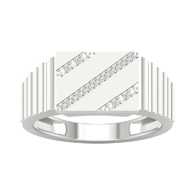 1/20ct TDW Diamond Men's Ring in 10k Gold by De Couer