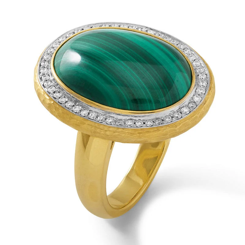 Women's Malachite and Diamond Ring