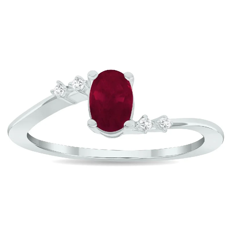 Women's Ruby and Diamond Tierra Ring in 10K White Gold