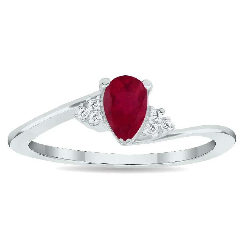 Women's Ruby and Diamond Tierra Ring in 10K White Gold